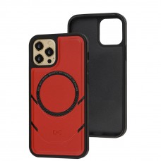 Чехол для iPhone 12/12 Pro MagSafe eco-leather + MagSafe popSocket red