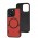 Чехол для iPhone 13 Pro MagSafe eco-leather + MagSafe popSocket red