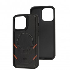 Чехол для iPhone 14 Pro Max MagSafe eco-leather + MagSafe popSocket black