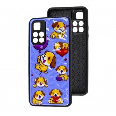 Чехол для Xiaomi Poco M4 Pro 5G / Note 11 Wave Majesty happy dog / light purple