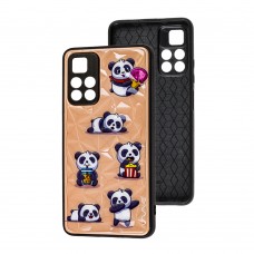 Чехол для Xiaomi Poco M4 Pro 5G / Note 11 Wave Majesty baby panda / light pink