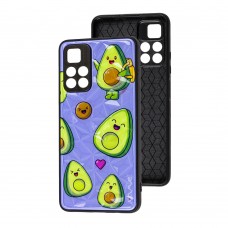 Чехол для Xiaomi Poco M4 Pro 5G / Note 11 Wave Majesty avocado / light purple