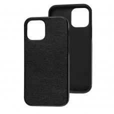 Чохол для iPhone 12 / 12 Pro Grainy Leather чорний