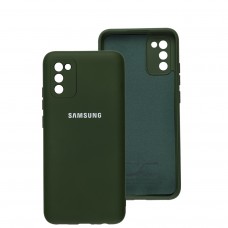 Чехол для Samsung Galaxy A02s / M02s Full camera зеленый / dark green