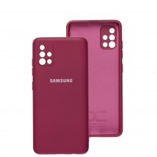 Чехол для Samsung Galaxy A51 (A515) Full camera вишневый / rose red