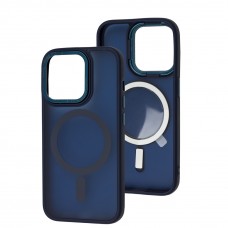 Чехол для iPhone 15 Pro Space color MagSafe синий