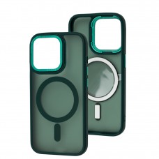 Чехол для iPhone 15 Pro Space color MagSafe зеленый