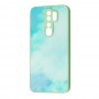 Чохол для Xiaomi Redmi Note 8 Pro Marble Clouds turquoise
