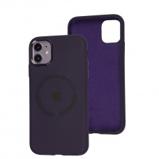 Чехол для iPhone 11 Metal Camera MagSafe Silicone deep purple