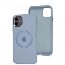 Чехол для iPhone 11 Metal Camera MagSafe Silicone lilac