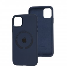 Чехол для iPhone 11 Metal Camera MagSafe Silicone midnight blue
