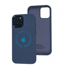 Чехол для iPhone 12 Pro Max Metal Camera MagSafe Silicone cobalt blue