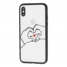 Чехол для iPhone X Minimal print "сердце"