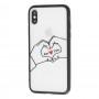 Чехол для iPhone X Minimal print "сердце"