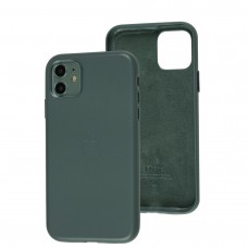 Чохол для iPhone 11 Leather classic Full pine green