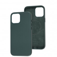 Чехол для iPhone 12 Pro Max Leather classic Full MagSafe pine green