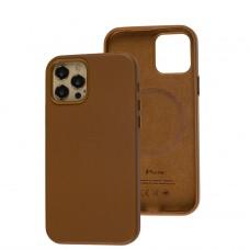 Чехол для iPhone 12 / 12 Pro Leather classic Full MagSafe brown