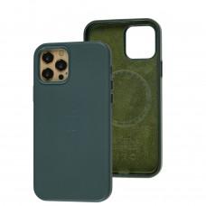 Чехол для iPhone 12 / 12 Pro Leather classic Full MagSafe pine green