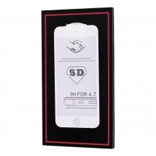 Защитное стекло 5D для iPhone 6 белый (OEM)