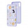 Чохол для Samsung Galaxy A11 / M11 Wave Fancy funny cats / light purple