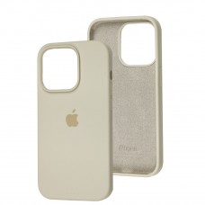 Чохол для iPhone 14 Pro Square Full silicone бежевий / antique white
