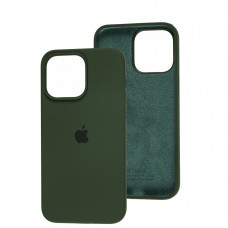 Чохол для iPhone 14 Pro Max Square Full silicone зелений / forest green