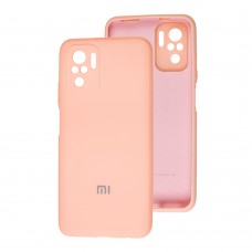 Чехол для Xiaomi Redmi Note 10 / 10s Silicone cover Full camera розовый / pudra