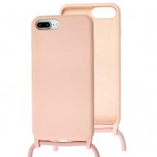 Чохол для iPhone 7 Plus / 8 Plus Lanyard with logo pink sand