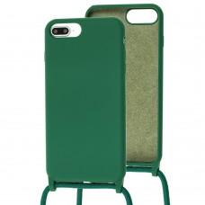 Чохол для iPhone 7 Plus / 8 Plus Lanyard без logo forest green