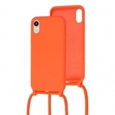 Чохол для iPhone Xr Lanyard with logo orange