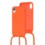 Чохол для iPhone Xr Lanyard with logo orange