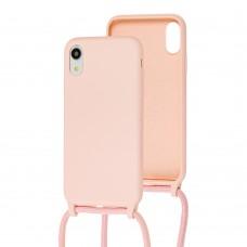 Чехол для iPhone Xr Lanyard without logo pink sand