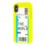 Чехол для iPhone X / Xs Acid Yellow the world