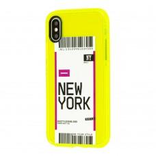 Чехол для iPhone X / Xs Acid Yellow New York
