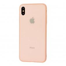 Чехол New glass для iPhone Xs Max розовый песок