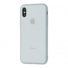 Чехол New glass для iPhone X / Xs синий туман