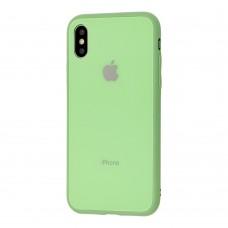 Чехол New glass для iPhone X / Xs мятный