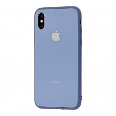 Чохол New glass для iPhone X / Xs лавандовий сірий