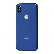 Чехол New glass для iPhone X / Xs синий