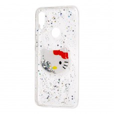 Чехол для Xiaomi Redmi Note 7 жидкие блестки игрушка "Kitty"