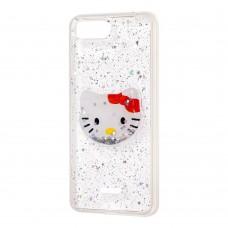 Чехол для Xiaomi Redmi 6A жидкие блестки игрушка "Kitty"