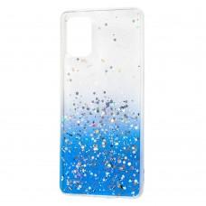 Чехол для Samsung Galaxy A71 (A715) Wave confetti white / blue