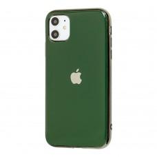 Чехол для iPhone 11 Silicone case (TPU) темно-зеленый