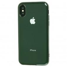 Чехол для iPhone X / Xs Silicone case (TPU) темно-зеленый