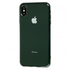 Чехол для iPhone Xs Max Silicone темно-зеленый