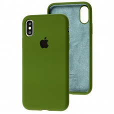 Чохол для iPhone X / Xs Silicone Full зелений / army green