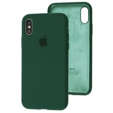 Чохол для iPhone X / Xs Silicone Full зелений / forest green