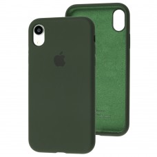 Чехол для iPhone Xr Silicone Full зеленый / black green