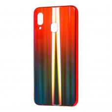 Чохол для Samsung Galaxy A20/A30 Aurora glass червоний