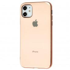 Чехол для iPhone 11 Silicone case (TPU) розово-золотистый